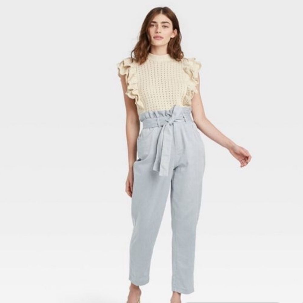 Ankle Length Denim Trousers - Who What Wear™ Blue